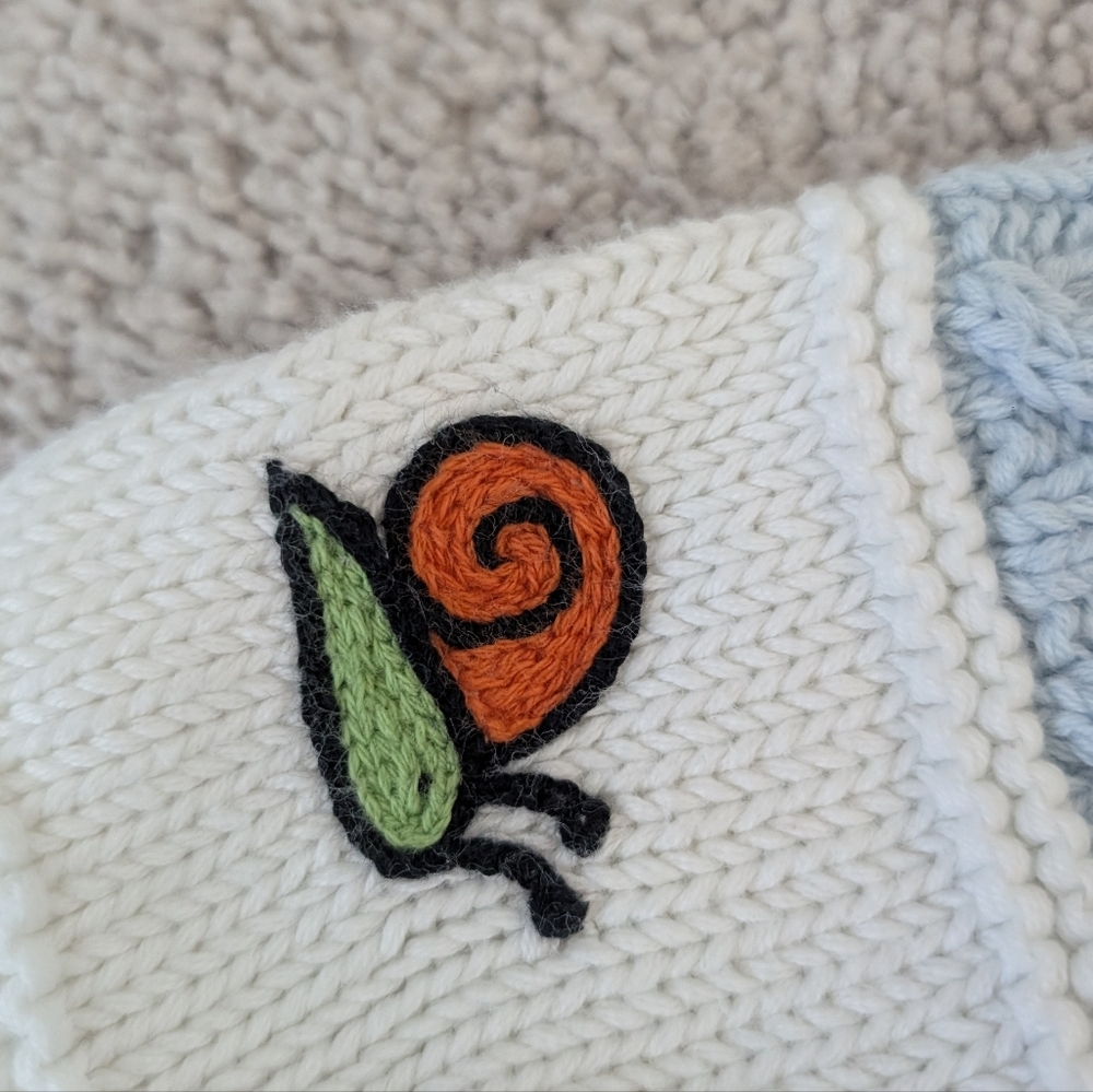 Hanna Andersson Roll Neck Cableknit Sweater Animals Knit Size 6-12 Months 70 - Picture 2 of 15